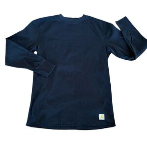 Carhartt Force Black Waffle‎ Knit Thermal Long Sleeve Crew Neck Shirt Size XLT